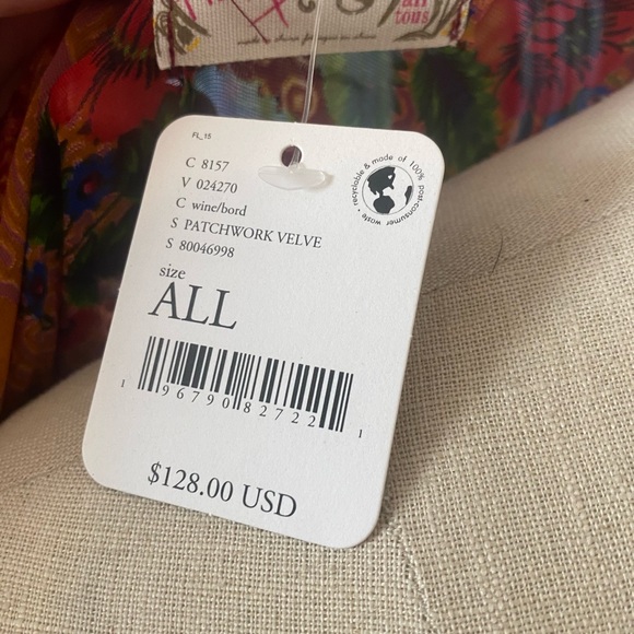 NWT Free People Burn Out Velvet Shawl - Picture 2 of 2